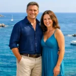 Couple souriant sur la Costa Brava face à la mer